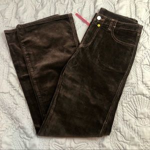 UNIF Flare Leg Brown Hazel Velvet Pant Sz 29
